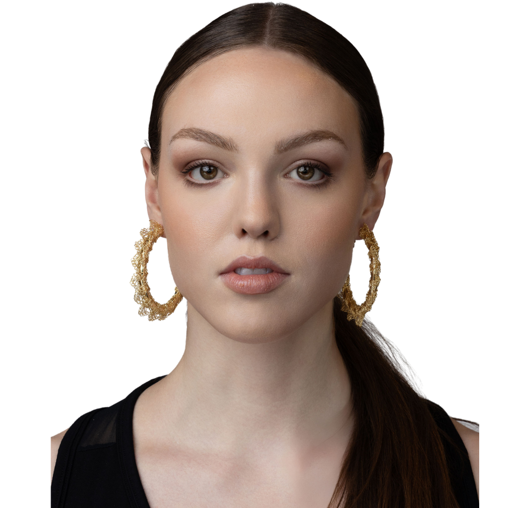 London eye gold earrings