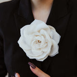Flower Silk White Brooch