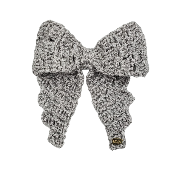 Saudade  bow barrette Silver