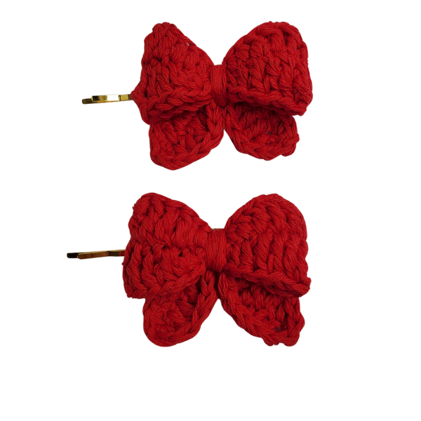 VIDA Bobby Pin Crochet Pair Red