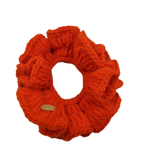 Woold orange Crochet Plein Air Scrunchie