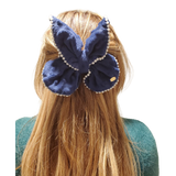 MVK Butterfly Navy French Barrette