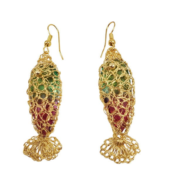 Summer gold fish earrings