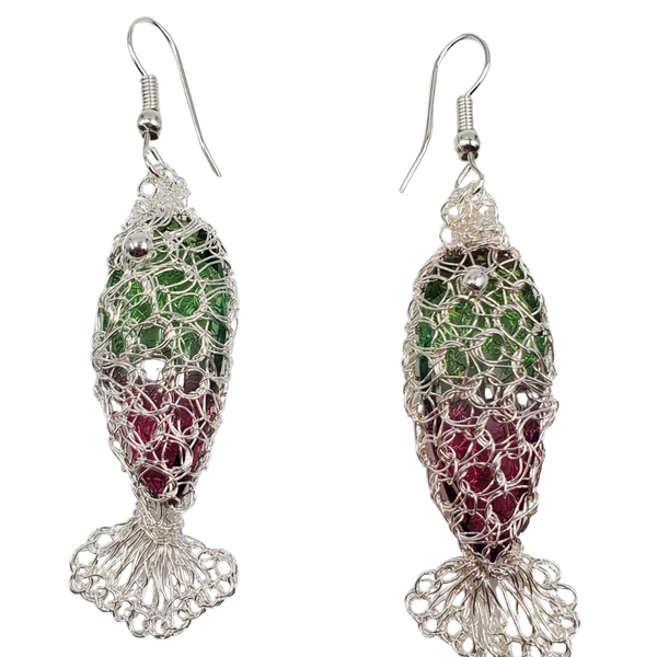 Summer silver fish earrings