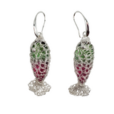 Summer silver fish earrings