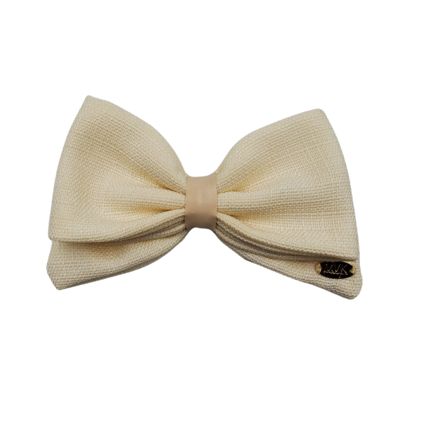 Cherie Beige Bow Barrette