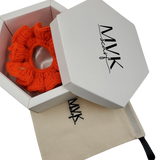 Woold orange Crochet Plein Air Scrunchie