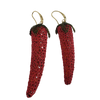 Chilli pepper crochet earrings