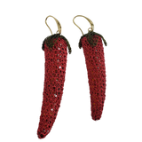 Chilli pepper crochet earrings