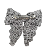 Saudade  bow barrette Silver