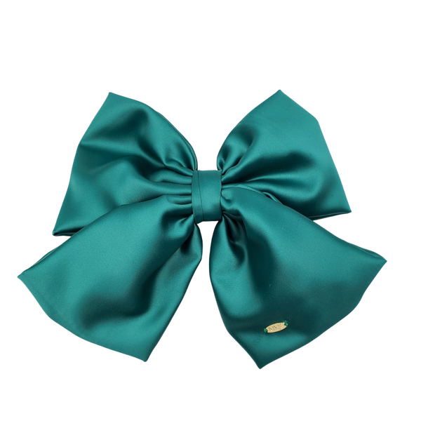 Santin Green Oversized Bow Barrette