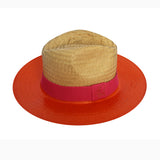 Straw Hat In Crown Shape Neon Orange