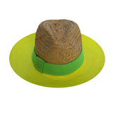 Straw hat In Crown Shape Neon Yellow