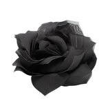 Flower Silk Black Brooch
